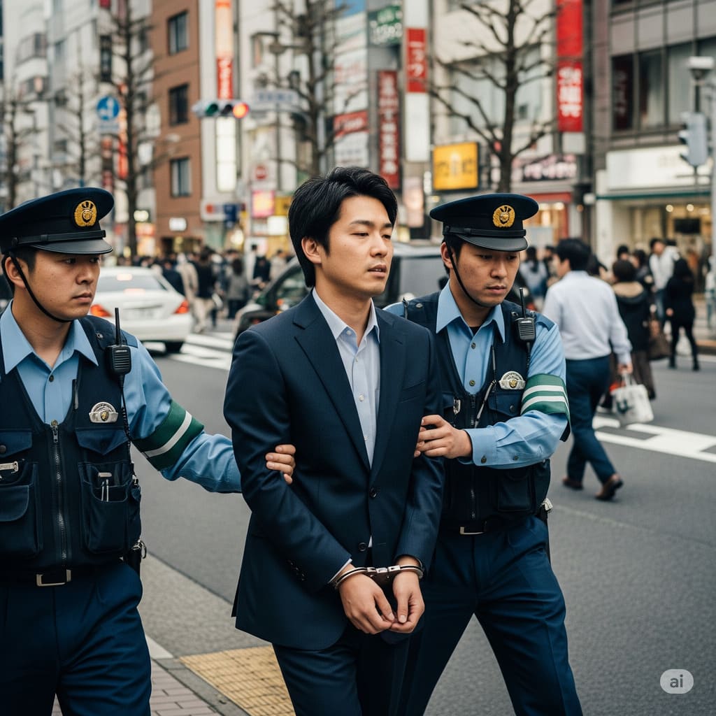 逮捕される男性(仮)
