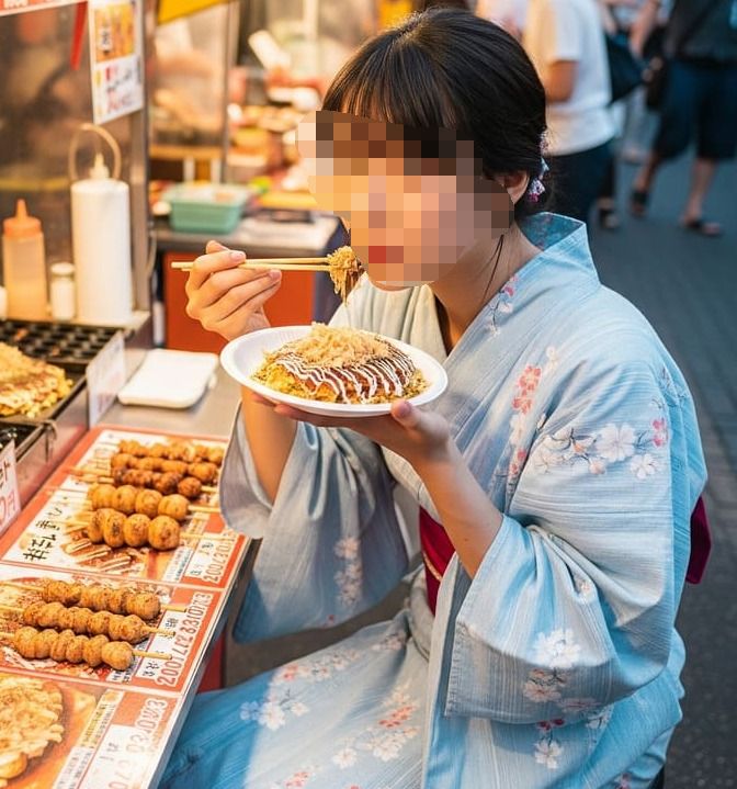 北の屋台で浴衣デート